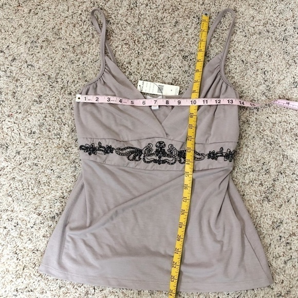 🆕 Bogari silk beaded plunging camisole tank top - Picture 5 of 11